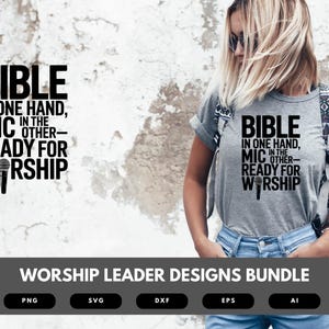 Worship Leader SVG Bundle | Faith Quotes for Church, Cricut Cut Files, Sublimation & DIY Crafts
