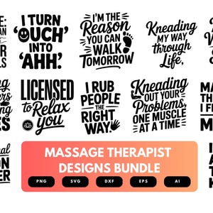 Massage Therapist SVG Bundle | Spa , Wellness Clipart, Relaxation Silhouette Cut Files for Cricut & Sublimation