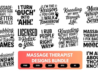Massage Therapist SVG Bundle | Spa , Wellness Clipart, Relaxation Silhouette Cut Files for Cricut & Sublimation