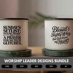 Worship Leader SVG Bundle | Faith Quotes for Church, Cricut Cut Files, Sublimation & DIY Crafts