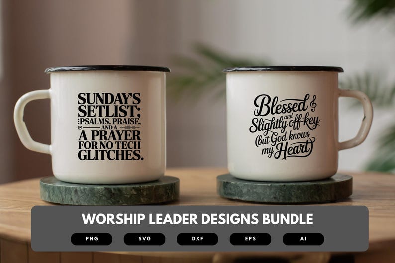 Worship Leader SVG Bundle | Faith Quotes for Church, Cricut Cut Files, Sublimation & DIY Crafts