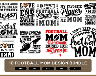 Football Mom Design Bundle | Football Mom Design SVG | Football Mom Design PNG