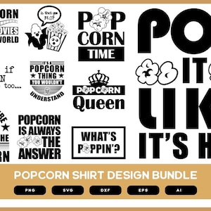 Popcorn Design Bundle | Popcorn Shirt Design | Popcorn Design | Popcorn SVG | Popcorn Shirt SVG | Popcorn shirt POD