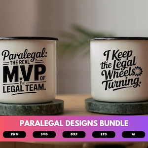 Paralegal SVG Bundle | Legal Assistant Clipart, Law Office Quote Cut Files for Cricut & Sublimation