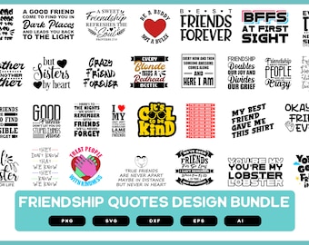 Friendship Quotes | Friendship Quotes Design Bundle | Friendship Quotes Shirt | Friendship Saying Design | Friendship Gifts