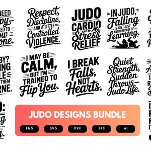 Judo SVG Bundle | Martial Arts Clipart, Fighter Silhouette Cut Files for Cricut & Sublimation