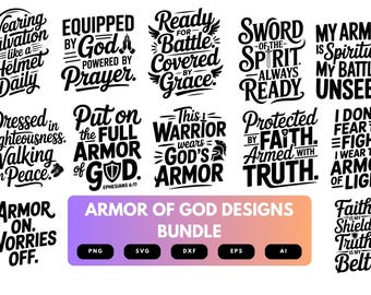 Armor of God SVG Bundle | Christian Scripture Cut Files for Cricut, Bible Verse Clipart & Faith-Based Designs