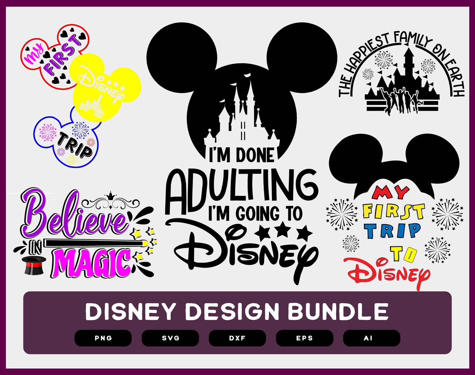 Download Disney Bundle Disney Bundle SVG Disney Designs Disney | Etsy