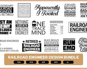 Railroad Engineer Design Bundle | Railroad Design | Railroad Engineer Shirts | Road Engineer Design | Railroad Engineer SVG | Engineer POD