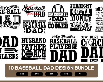 Baseball Dad Design Bundle | Baseball | Baseball Dad SVG  | Baseball Dad PNG | Baseball Dad Shirt | Baseball Dad Mug | Baseball Dad Gifts