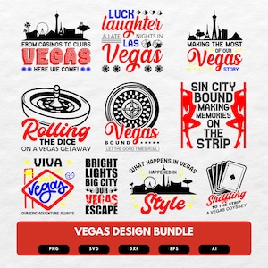 Camiseta de Las Vegas SVG / Diseños de Las Vegas / Archivos de corte de Las Vegas / Casino SVG / Horizonte de Las Vegas SVG / Diseños de camisetas de juegos de azar / Archivos de corte de Cricut Vegas