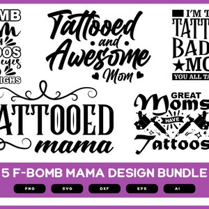 Tatted mom SVG | Tattoo mom cut files | Cricut mom designs | Tatted mom shirt designs | Tatted mom PNG | Tattooed mom sublimation