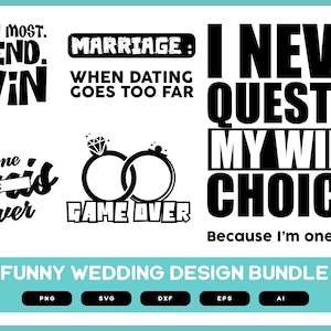 Funny Wedding Design Bundle | Funny Wedding  SVG | Funny Wedding | Marriage SVG | Marriage PNG