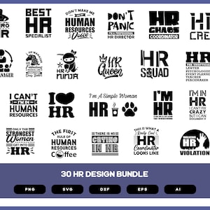 30 HR design Bundle | Funny hr svg | Human resources humor | hr quotes svg | hr designs for Cricut | Office humor svg | HR cut files