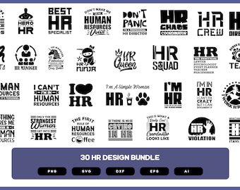 30 HR design Bundle | Funny hr svg | Human resources humor | hr quotes svg | hr designs for Cricut | Office humor svg | HR cut files