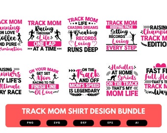Lot de créations Track Mom | Suivre la phrase de maman | Suivre maman SVG | Suivre maman PNG | Cadeau pour maman | Chemise Mom Track | Suivre maman