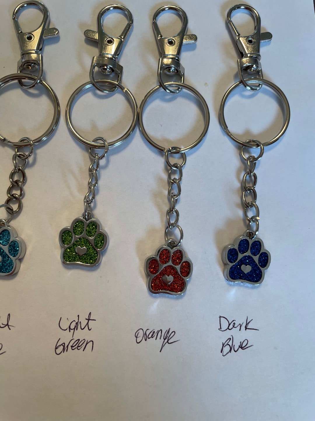 Paw Print Keychains in 9 Vibrant Colors Etsy
