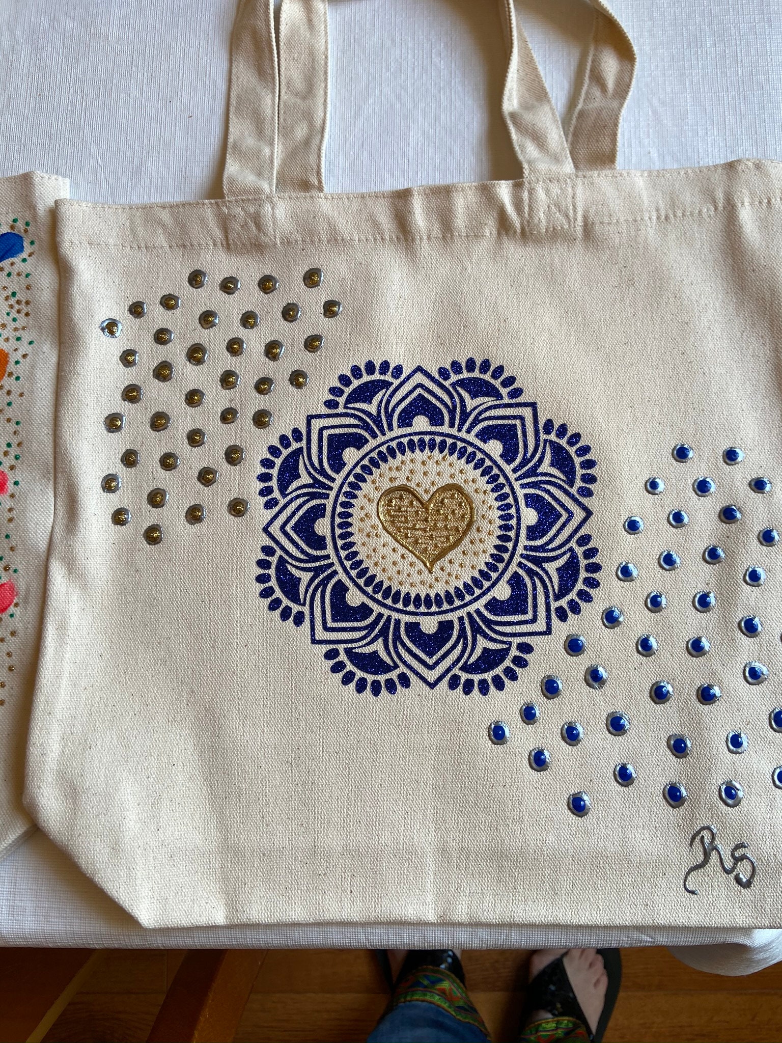 Original hand painted tote bag Etsy