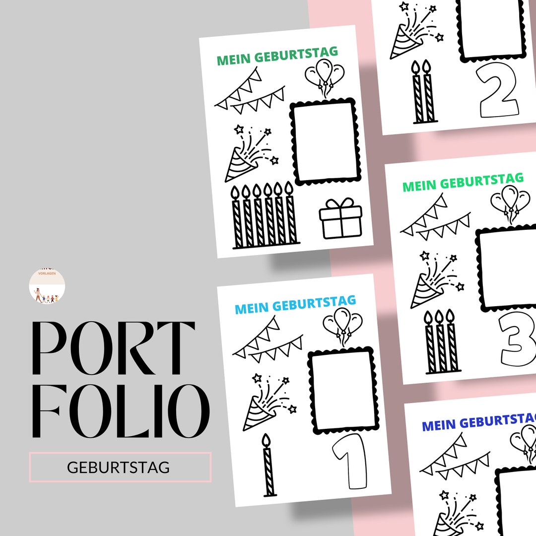 Digitale Portfolio Vorlagen Geburtstag für Kita / Kindergarten - Etsy.de