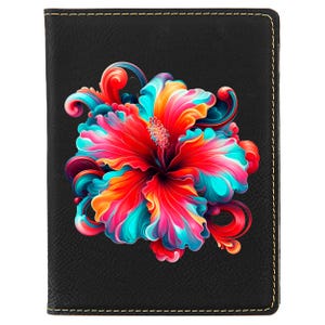 Hibiscus Kunstleder Passhülle - Lebhafter und langlebiger Reiseveranstalter