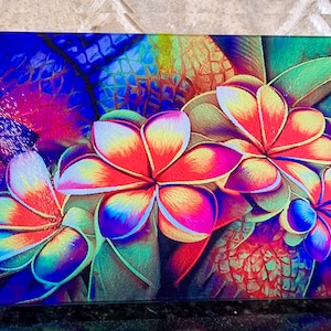 Floral Montage - Glass Cutting Board