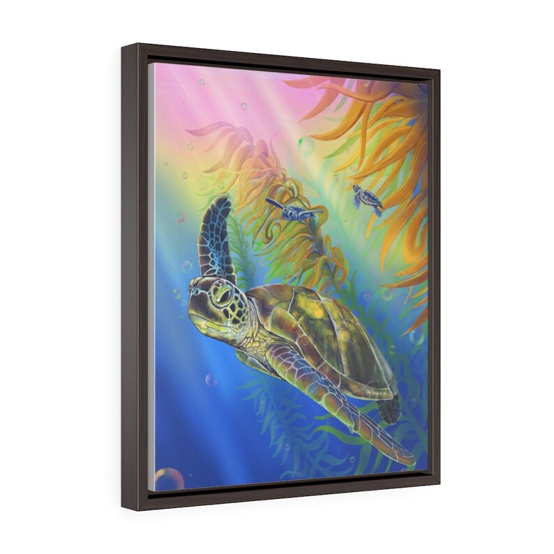 Sea Turtlesvertical Framed Premium Gallery Wrap Canvas Etsy