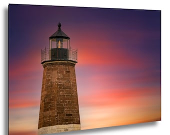 Coastal Lighthouse Sunrise Photograph – New England Art Print