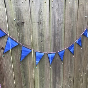 Blue Glass Bunting - set of 5 flags