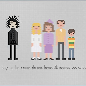 Parody Edward Scissorhands PDF Cross Stitch Pattern