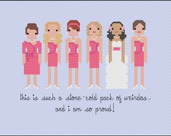 Parody Bridesmaids PDF Cross Stitch Pattern