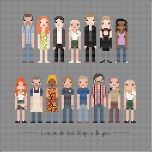 Parodia True Blood Cast PDF Patrón de punto de cruz