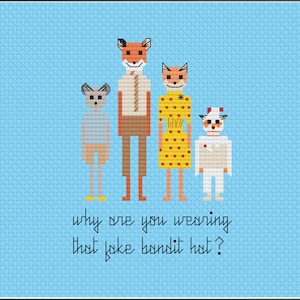 Parody Fantastic Mr Fox PDF Cross Stitch Pattern