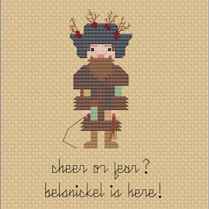 Parody Dwight as Belsnickel PDF Cross Stitch Pattern