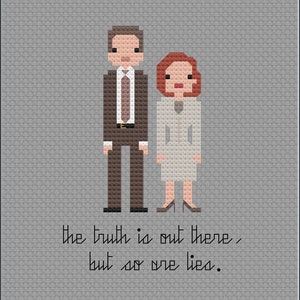 Parody Mulder & Scully PDF Cross Stitch Pattern