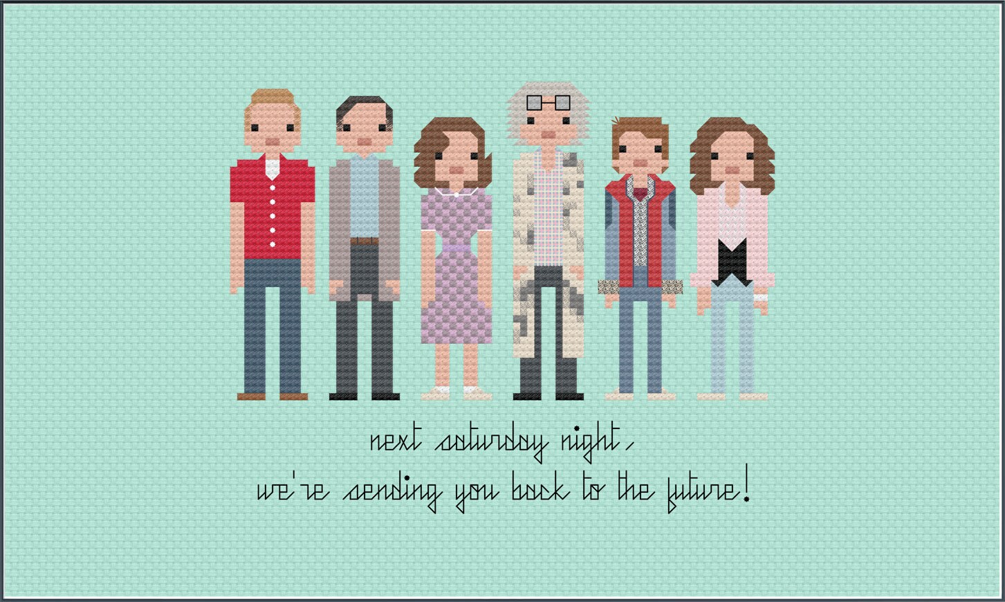 Parody Back to the Future PDF Cross Stitch Pattern