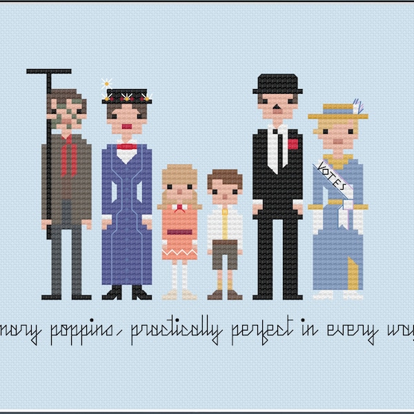 Parody Mary Poppins PDF Cross Stitch Pattern