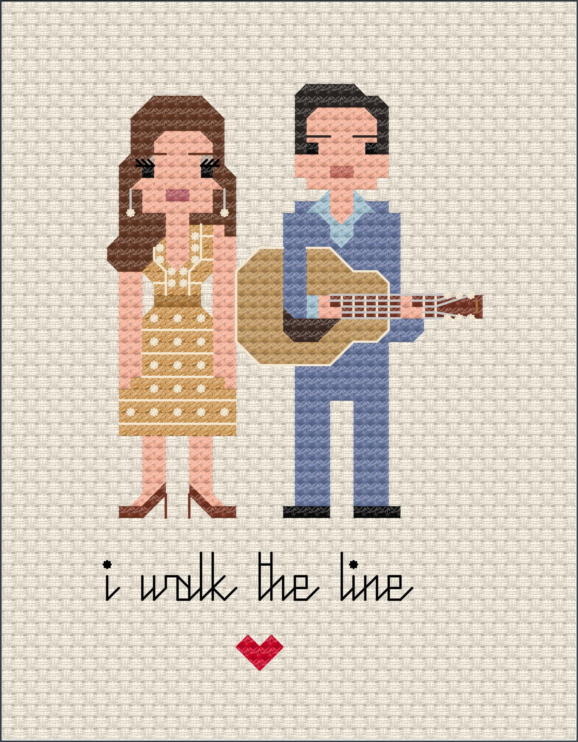 Parody Walk the Line PDF Cross Stitch Pattern
