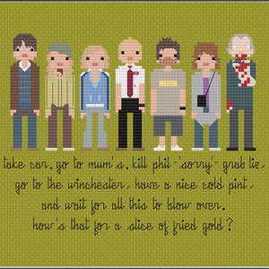 Parody Shaun of the Dead PDF Cross Stitch Pattern