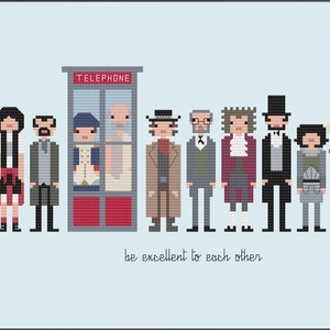 Parody Bill & Ted's Excellent Adventure PDF Cross Stitch Pattern