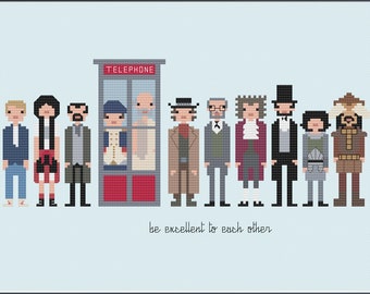 Parody Bill & Ted's Excellent Adventure PDF Cross Stitch Pattern