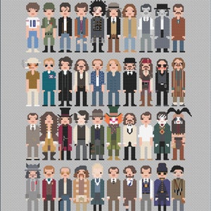 Parody Johnny Depp Characters PDF Cross Stitch Pattern