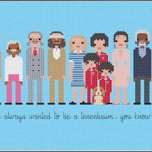 Parody The Royal Tenenbaums PDF Cross Stitch Pattern