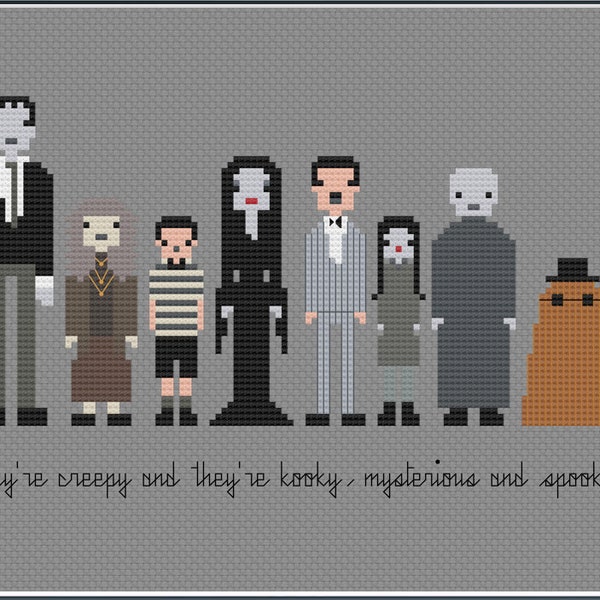 Parody The Addams Family PDF Cross Stitch Pattern