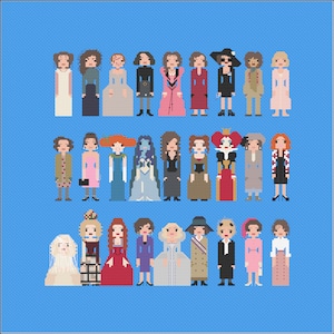 Parodia dei personaggi di Helena Bonham Carter PDF Schema punto croce