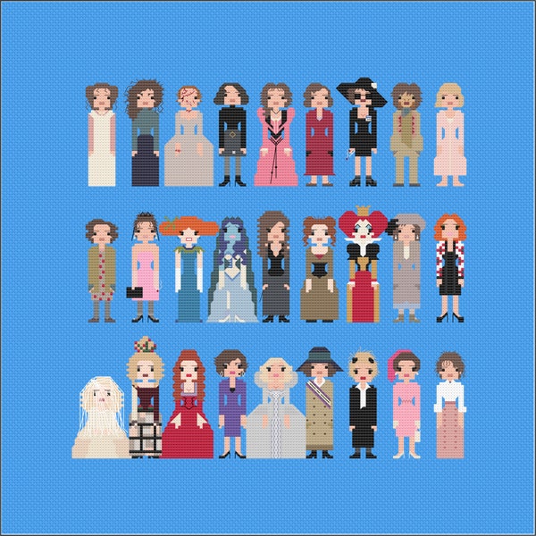 Parody Helena Bonham Carter Characters PDF Cross Stitch Pattern