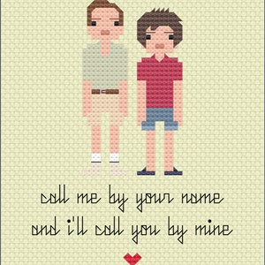 Parody Call Me By Your Name PDF Cross Stitch Pattern