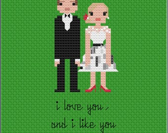 Parody Leslie and Ben PDF Cross Stitch Pattern