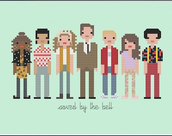 Parody Saved by the Bell Cross Stitch Pattern Digital Download INSTANT