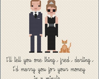 Parody Breakfast at Tiffany&#39;s PDF Cross Stitch Pattern