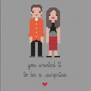 Parody Monica and Chandler PDF Cross Stitch Pattern